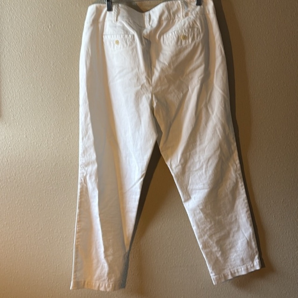 Talbots 14  white cotton chinos ankle new condition. Soft cotton